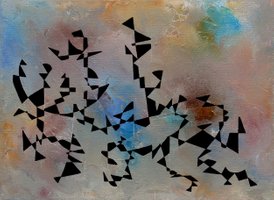 2017. De zwerm/The swarm. Oil on canvas. 18x24 cm.